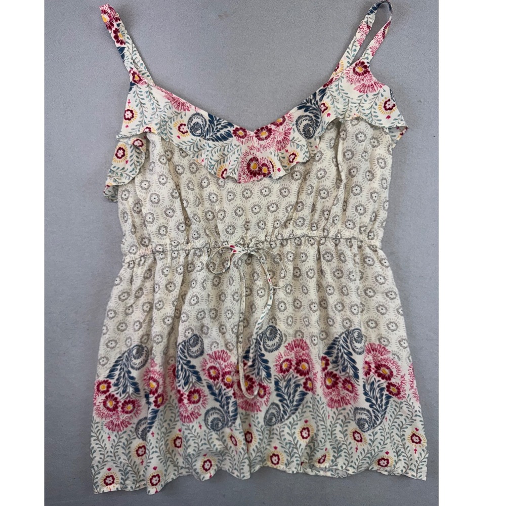 Torrid Floral Paisley Ruffle Cami Top Plus Size 3 Pink Blue Rayon Sleeveless